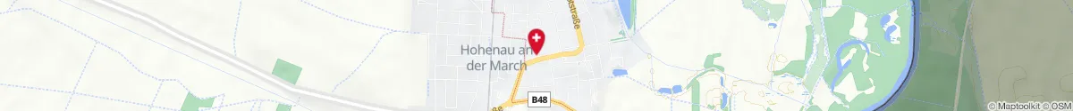 Map representation of the location for Apotheke Zum schwarzen Adler in 2273 Hohenau an der March